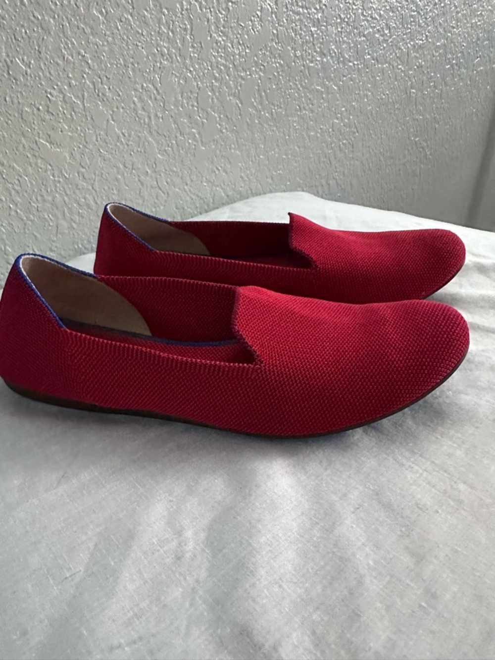 Rothy’s The Loafer Red Knit Slip On Flats Women’s Size 8.5 Washable Comfort - Picture 3 of 10